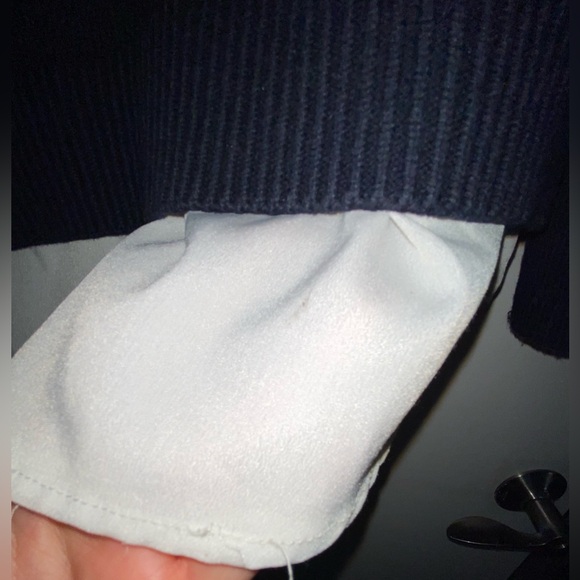 Simply Vera Wang Navy & White Crewneck Knit Sweater Women’s L LARGE - Picture 8 of 11